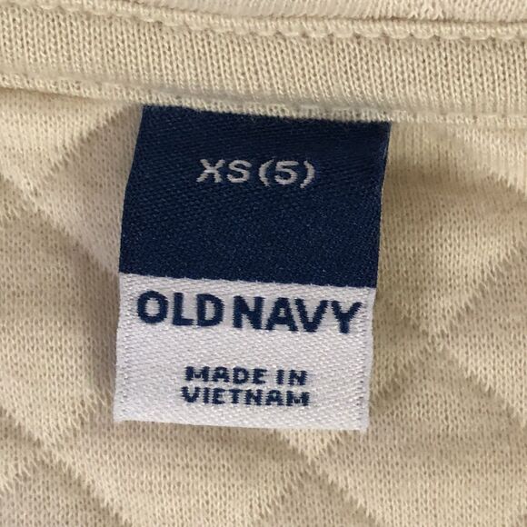 Old Navy Boys Ivory Quilted Fleece Sweater 1/4 Snap Button Size XS (5) - Picture 4 of 16